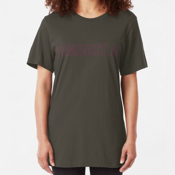 FEMINIST AF - Pinkish and Transparent Slim Fit T-Shirt