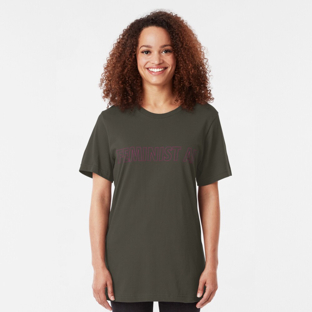 FEMINIST AF - Pinkish and Transparent Slim Fit T-Shirt
