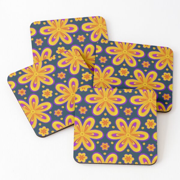 Item preview, Orange and Blue Flower Pattern designed and sold by ChangingLight.