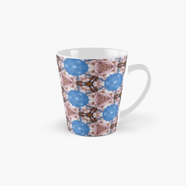 Kirschblüten, Kirschzweige, Kirschbaum, abstrakt, Muster, Blüten, Baum, Himmel Tasse (konisch)