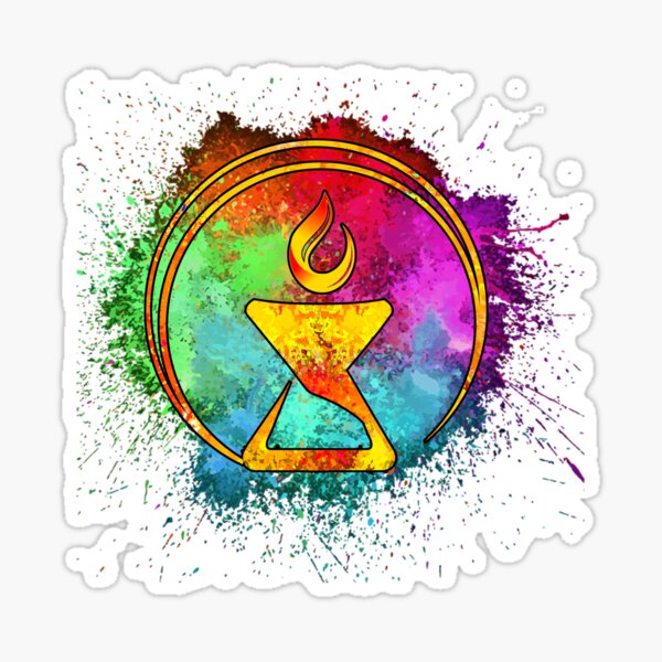 Cosmic Watercolor Chalice - Blue Sticker