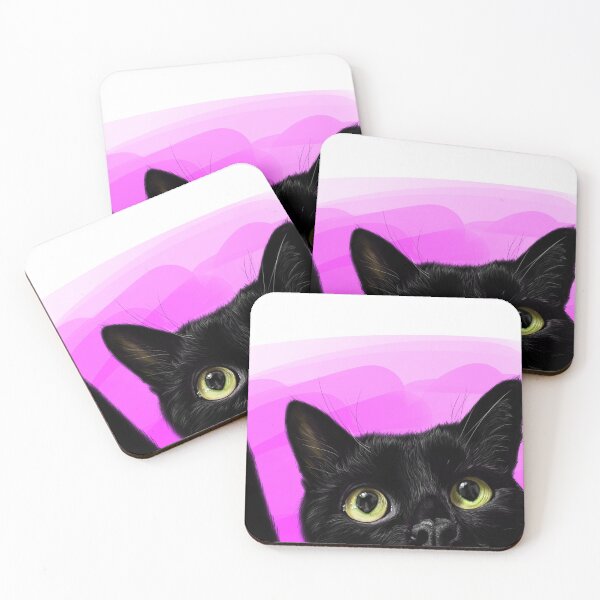 Item preview, Black cat (black cat) pink designed and sold by Raphaela Pohle.