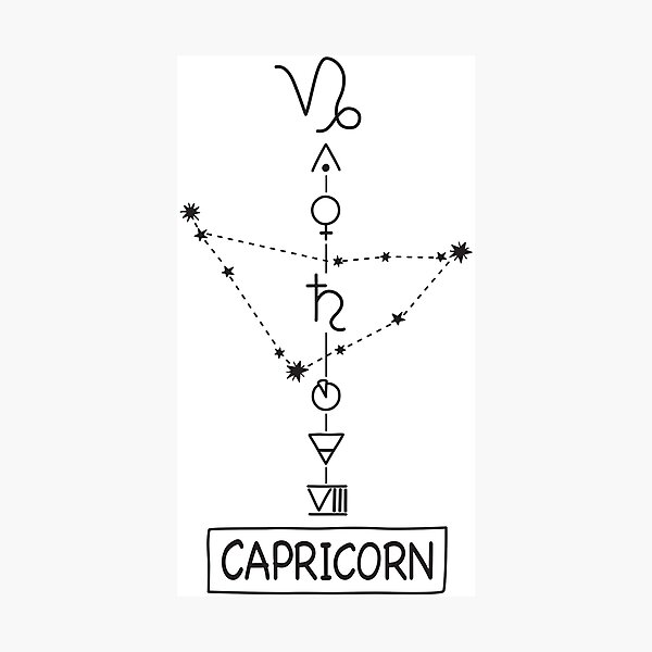 Capricorn Constellation Zodiac Drawing Sticker