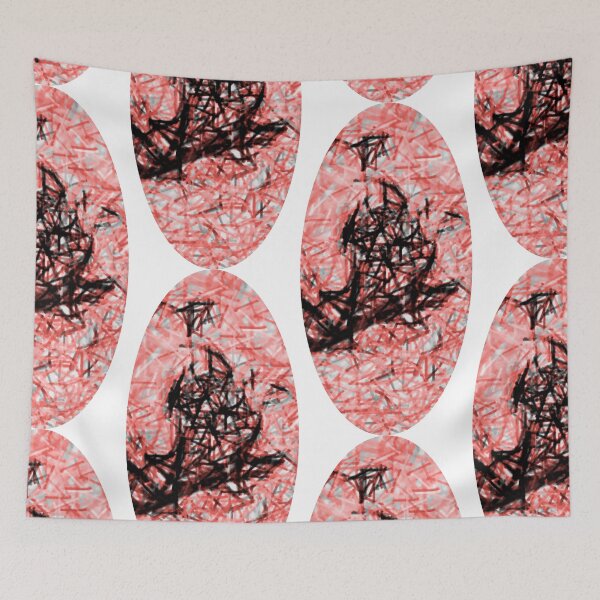 Item preview, Red Scratched Oblong designed and sold by Hazel Meades.
