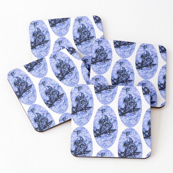 Item preview, Blue Scratched Oblong designed and sold by Hazel Meades.