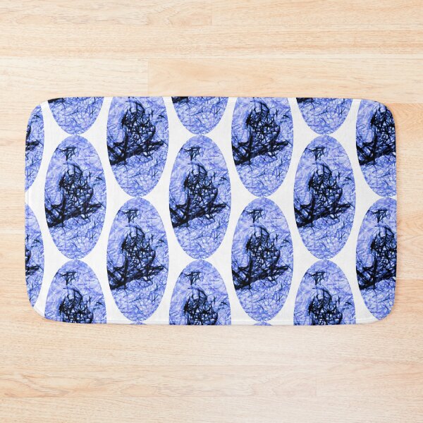 Item preview, Blue Scratched Oblong designed and sold by Hazel Meades.