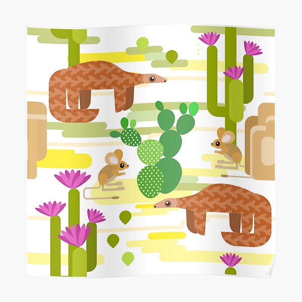 Desert flora and fauna Poster