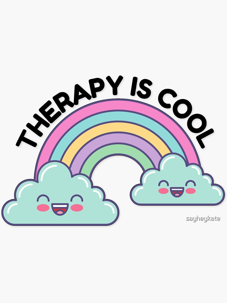 Therapy Is Cool Sticker for Sale by sayheykate
