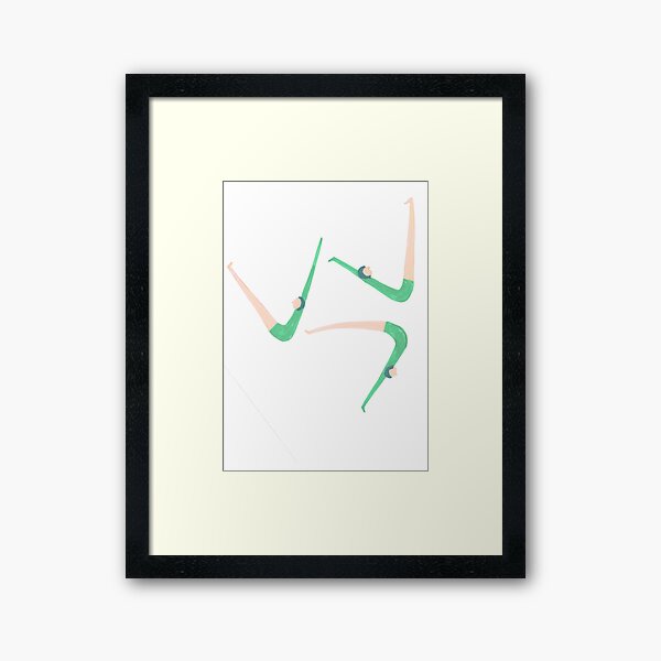 Gymnast retro style Framed Art Print