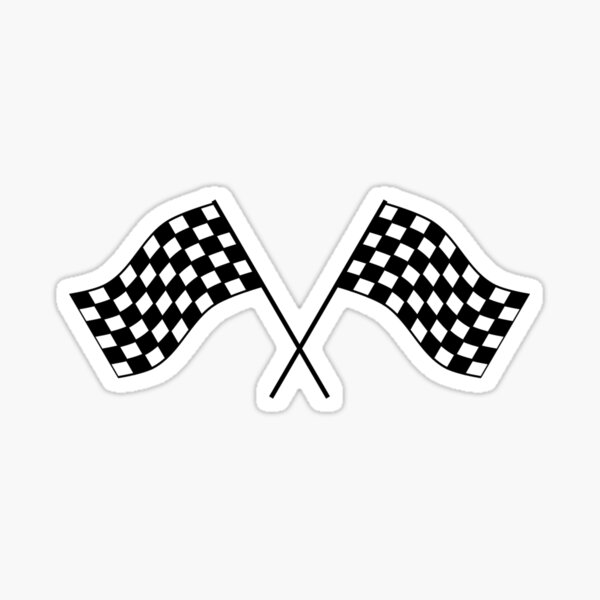 Classic Black and White Race Check Checkered Geometric Win Water Bottle