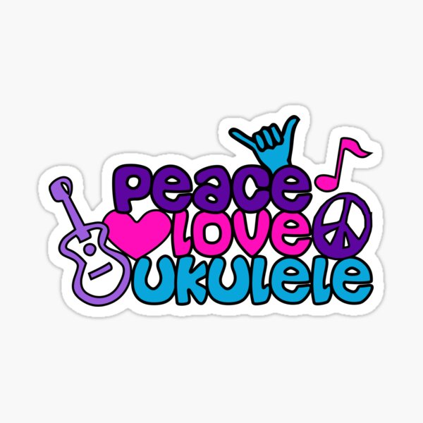 Ukulele Love Peace  Sticker