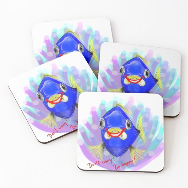 Item preview, Be happy blue fish designed and sold by Raphaela Pohle.