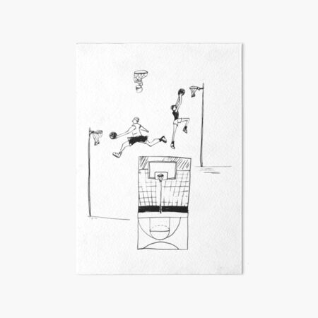 Basketball retro sketch Art Board Print