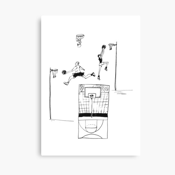 Basketball retro sketch Canvas Print
