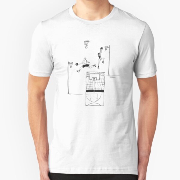 Basketball retro sketch Slim Fit T-Shirt