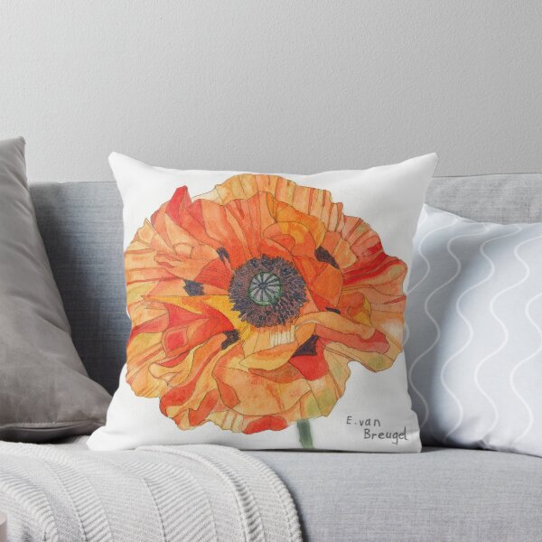 Item preview, Pintura de acuarela original de Orange Poppy individual designed and sold by esvb.