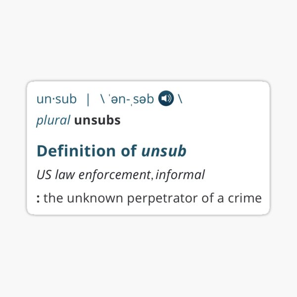 "unsub definition" Sticker for Sale by ElleHodge Redbubble