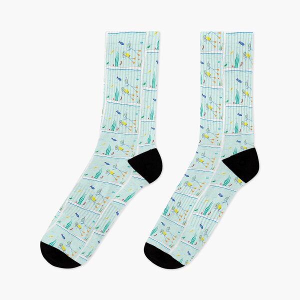 Item preview, Stick figure vacation scuba diving fish sea lake reef designed and sold by KlareLinie.