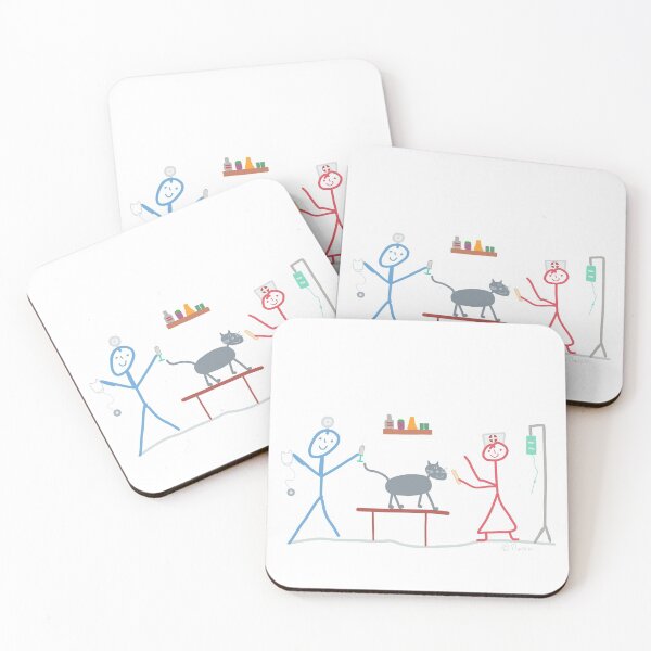 Item preview, Animal nursing stick figure dog mouse profession cat designed and sold by KlareLinie.