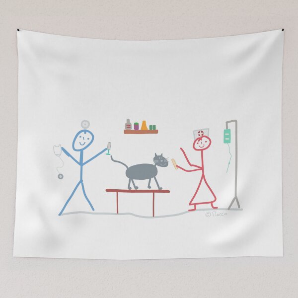 Item preview, Animal nursing stick figure dog mouse profession cat designed and sold by KlareLinie.