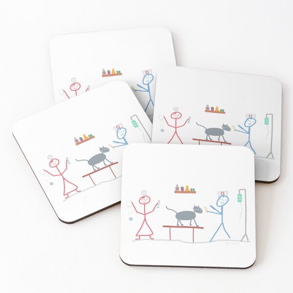 Item preview, Veterinarian care help health stick figure dog mouse profession cat designed and sold by KlareLinie.