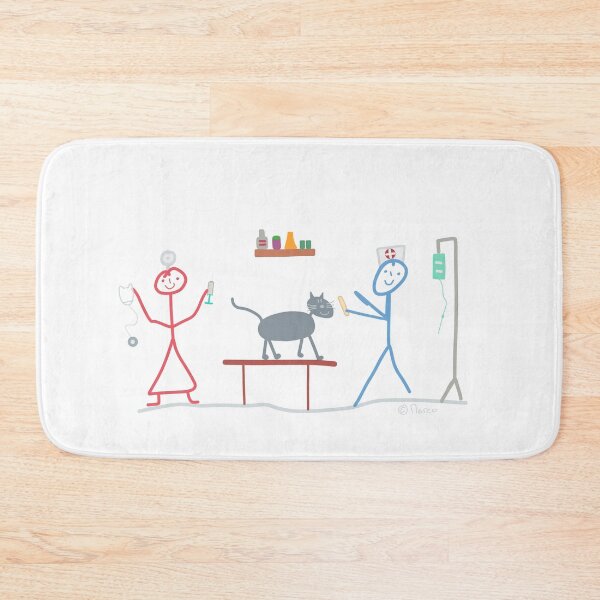 Item preview, Veterinarian care help health stick figure dog mouse profession cat designed and sold by KlareLinie.