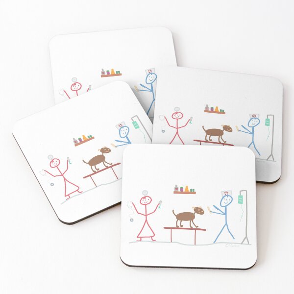 Item preview, Veterinarian care help health stick figure dog mouse profession cat designed and sold by KlareLinie.