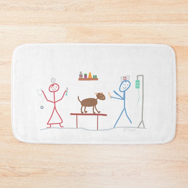 Item preview, Veterinarian care help health stick figure dog mouse profession cat designed and sold by KlareLinie.