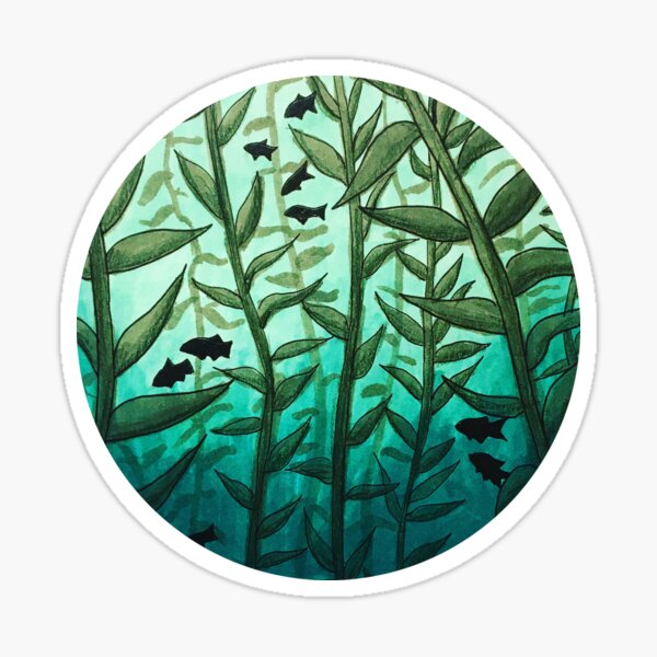 Artikel-Vorschau von Unterwasser Seetang Waldaufkleber, designt und verkauft von LahaskaArt.