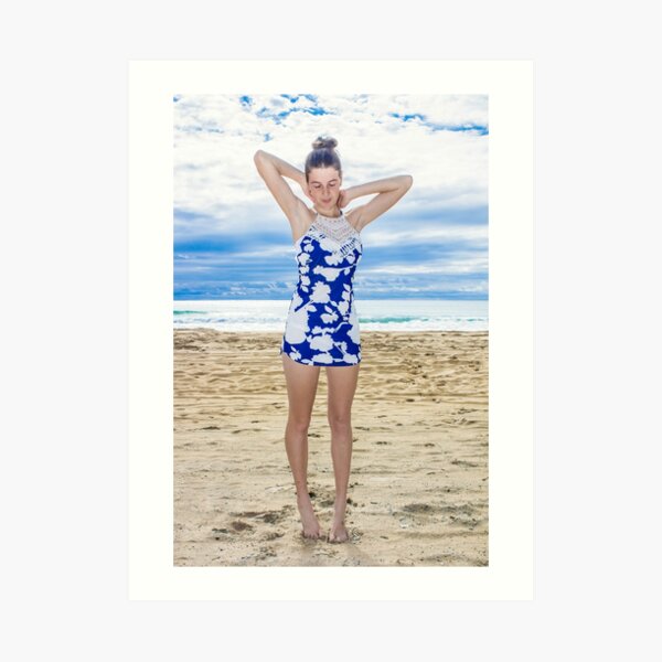 Posing by a Sunny Beach Art Print
