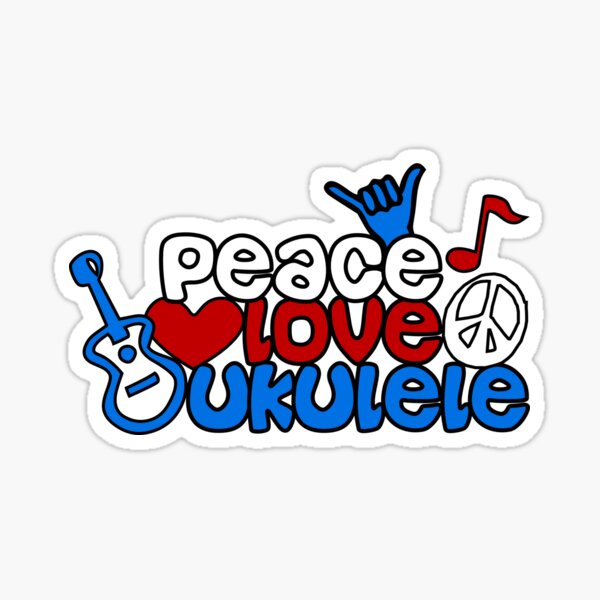 Ukulele Love Peace  Sticker