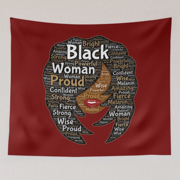 Item preview, Black Woman Words In Straight Hair Art designed and sold by blackartmatters.