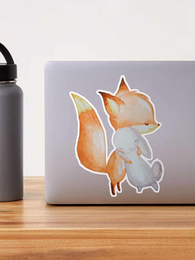 Cartoon Animals Combination Heat Transfer Stickers Cute Fox Rabbit