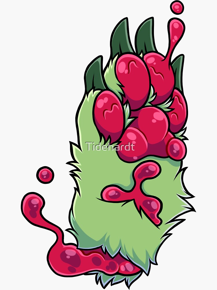 "Candy Gore Paw Watermelon" Sticker for Sale by Tidehardt Redbubble
