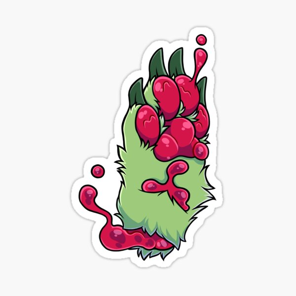 "Candy Gore Paw Watermelon" Sticker for Sale by Tidehardt Redbubble