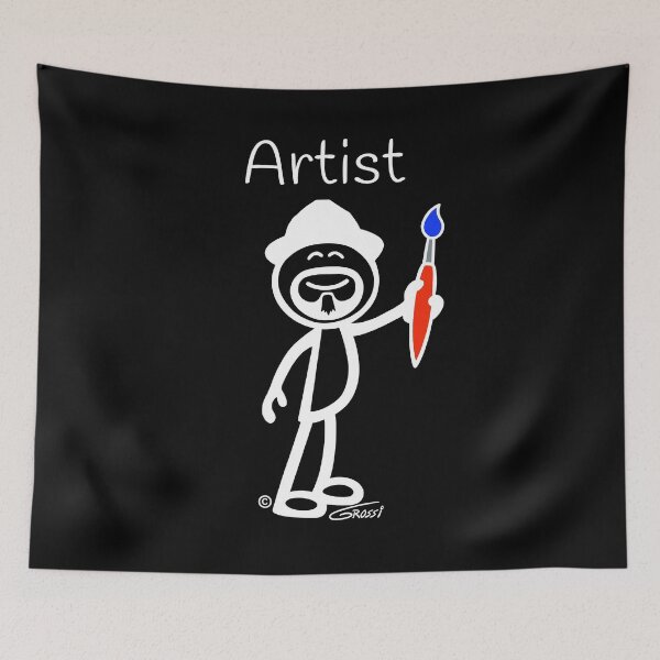 Item preview, GG Artist Stick Figure With Text (For Darker Clothing) designed and sold by GDGCreations.