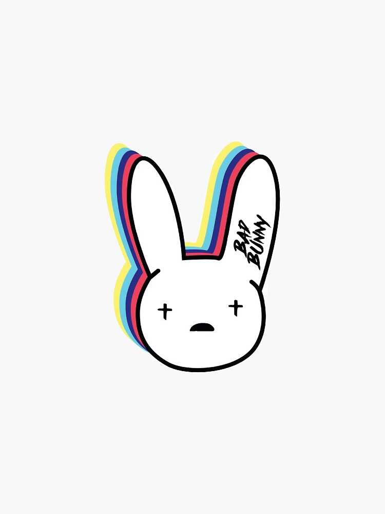 Download "BAD BUNNY LOGO" Sticker by charlenegalla | Redbubble