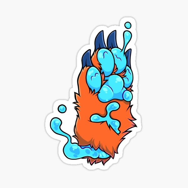 "Candy Gore Paw Orange/Blue" Sticker for Sale by Tidehardt Redbubble