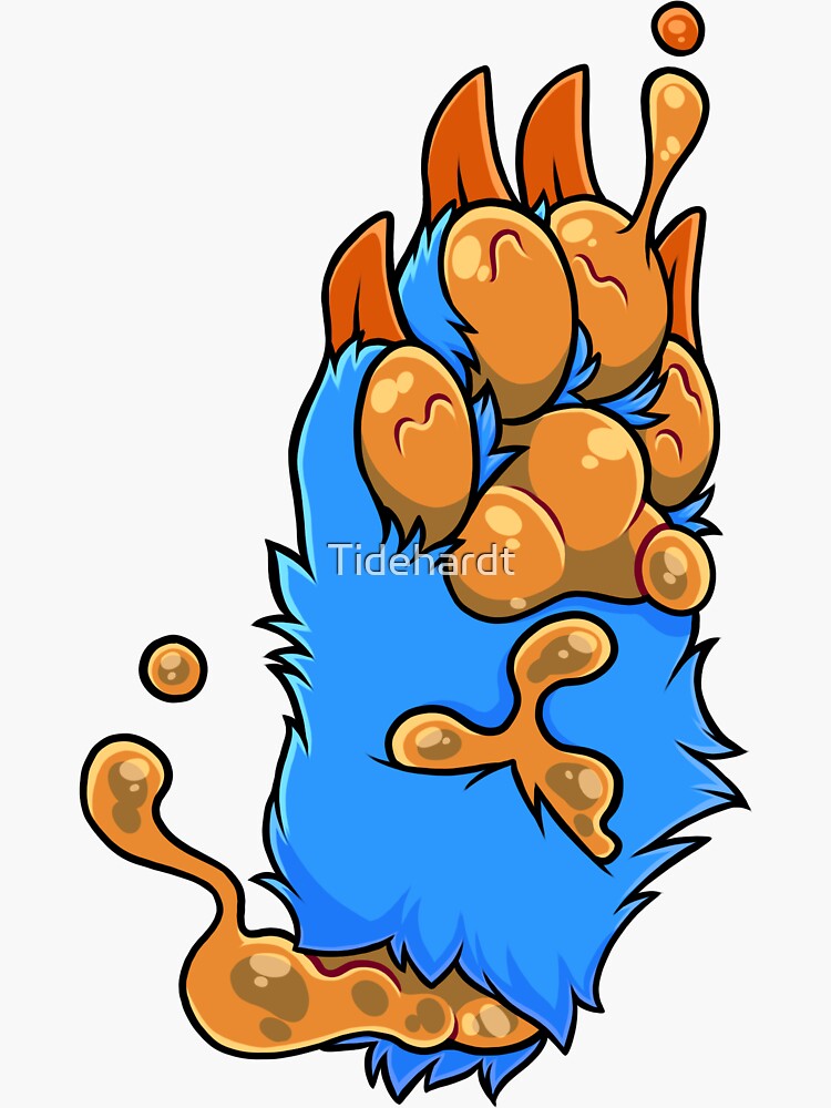 "Candy Gore Paw Blue/Orange" Sticker for Sale by Tidehardt Redbubble