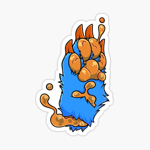 "Candy Gore Paw Blue/Orange" Sticker for Sale by Tidehardt Redbubble