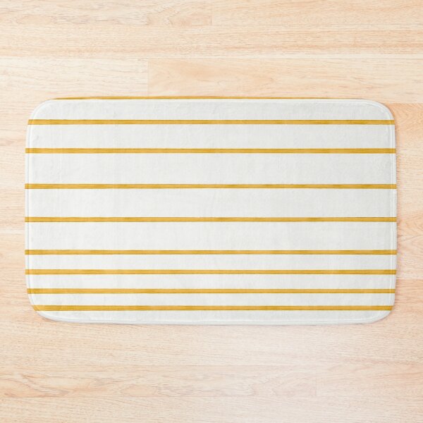 Item preview, Hand-Painted Mustard Stripes Minimalist Pattern on White designed and sold by kierkegaard.