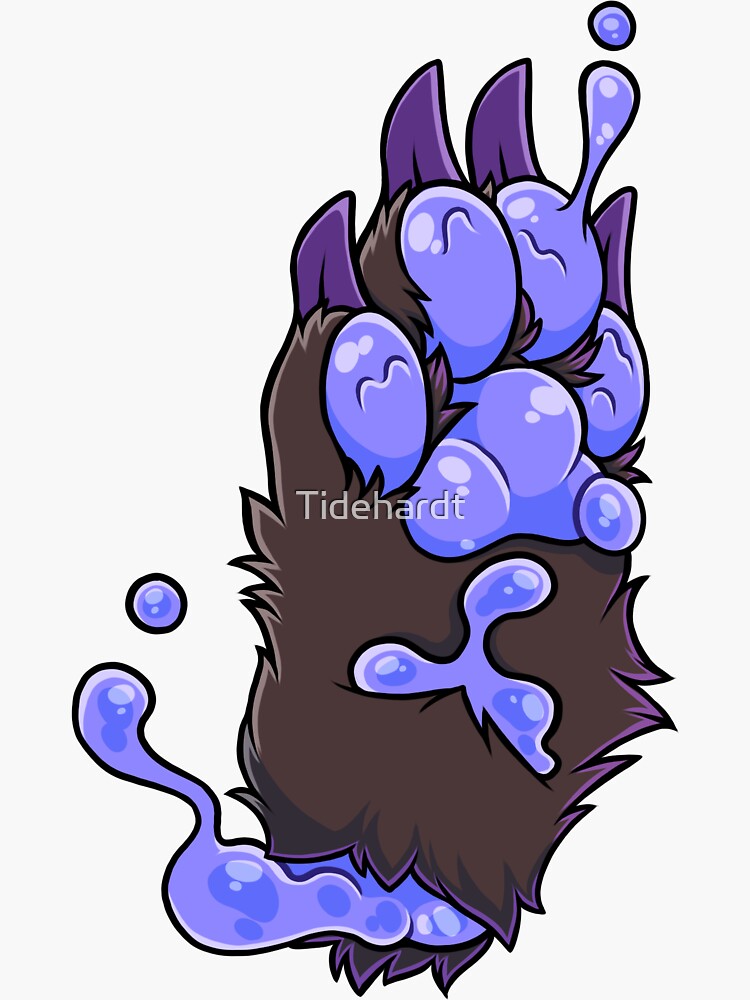 "Candy Gore Paw Brown/Purple" Sticker for Sale by Tidehardt Redbubble