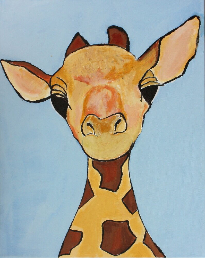 "Baby Giraffe Nursery Painting" by MyFirstCanvas Redbubble