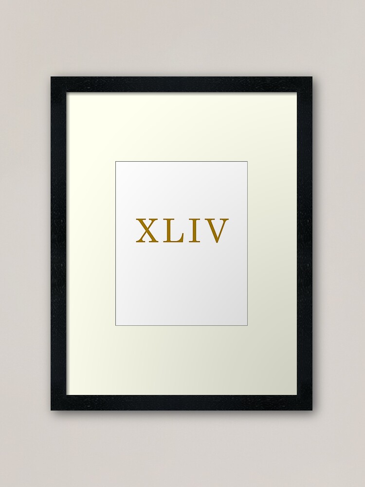 roman-numeral-44-roman-numeral-xliv-roman-numerals-in-gold-framed