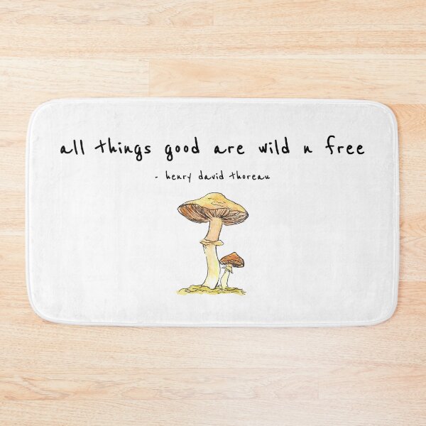 Item preview, Watercolor Mushroom - Thoreau quote designed and sold by Preternatural.