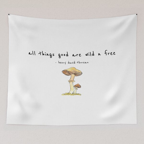 Item preview, Watercolor Mushroom - Thoreau quote designed and sold by Preternatural.