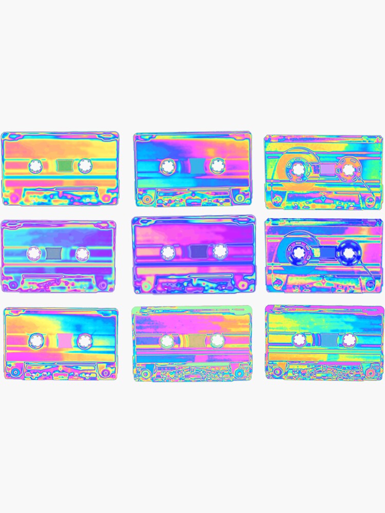 Thumbnail 3 of 3, Sticker, Holographic Cassettes  designed and sold by dinaaaaaah.