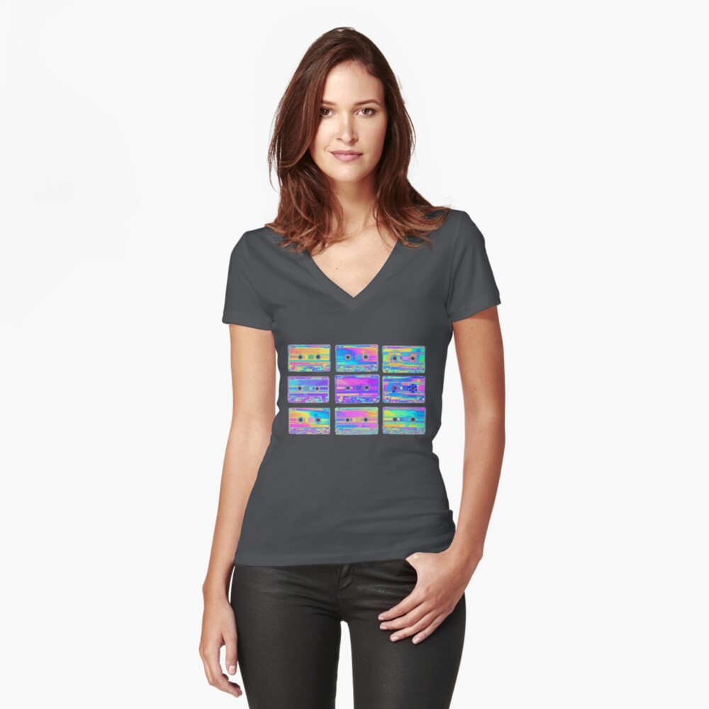 Item preview, Fitted V-Neck T-Shirt designed and sold by dinaaaaaah.