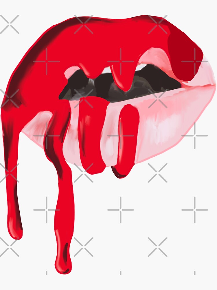 "Lips Drip Kylie" Sticker by sophlou Redbubble