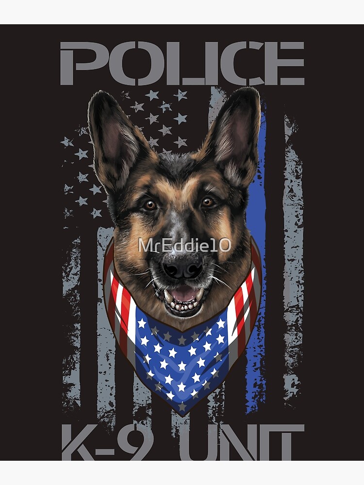 Police K-9 Unit Illustration / Thin Blue Line American Flag Tank Top Police K-9 Unit Illustration / Thin Blue Line American Flag Tank Top